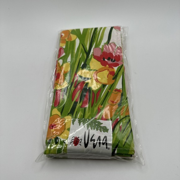 Vintage Vera Neuman Vintage Cloth Fabric Napkins Set 4 New Flowers Floral Spring - Picture 2 of 4